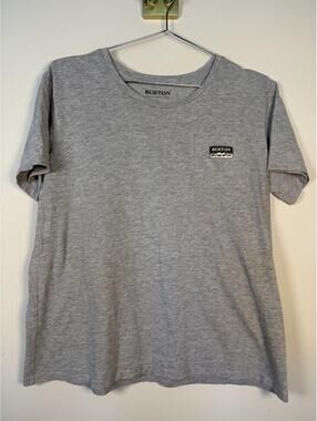 Burton gray short sleeve tee shirt size L Organic cotton